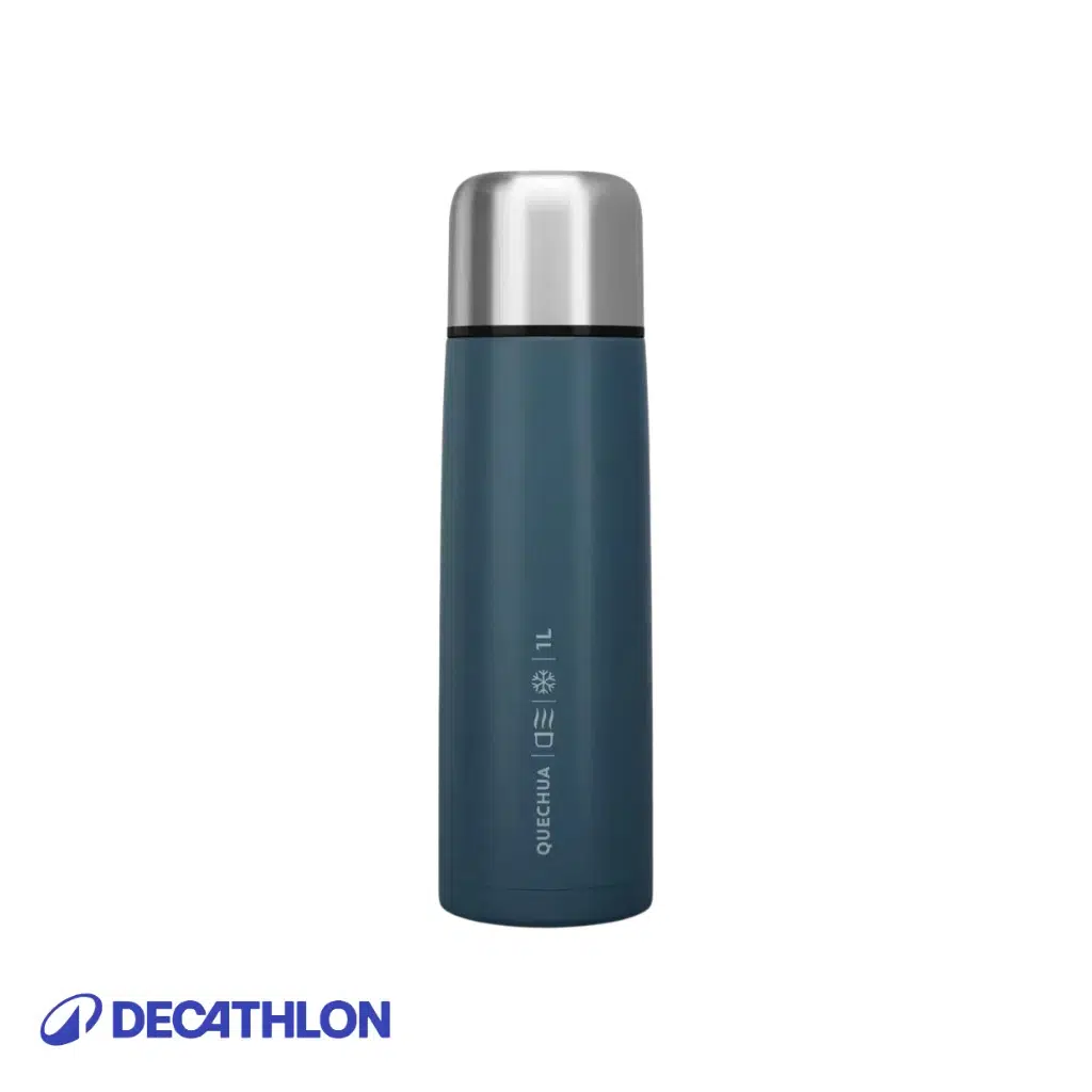 DECATHLON QUECHUA PASLANMAZ ÇELİK DOĞA YÜRÜYÜŞÜ TERMOSU - 1 LİTRE - MAVİ