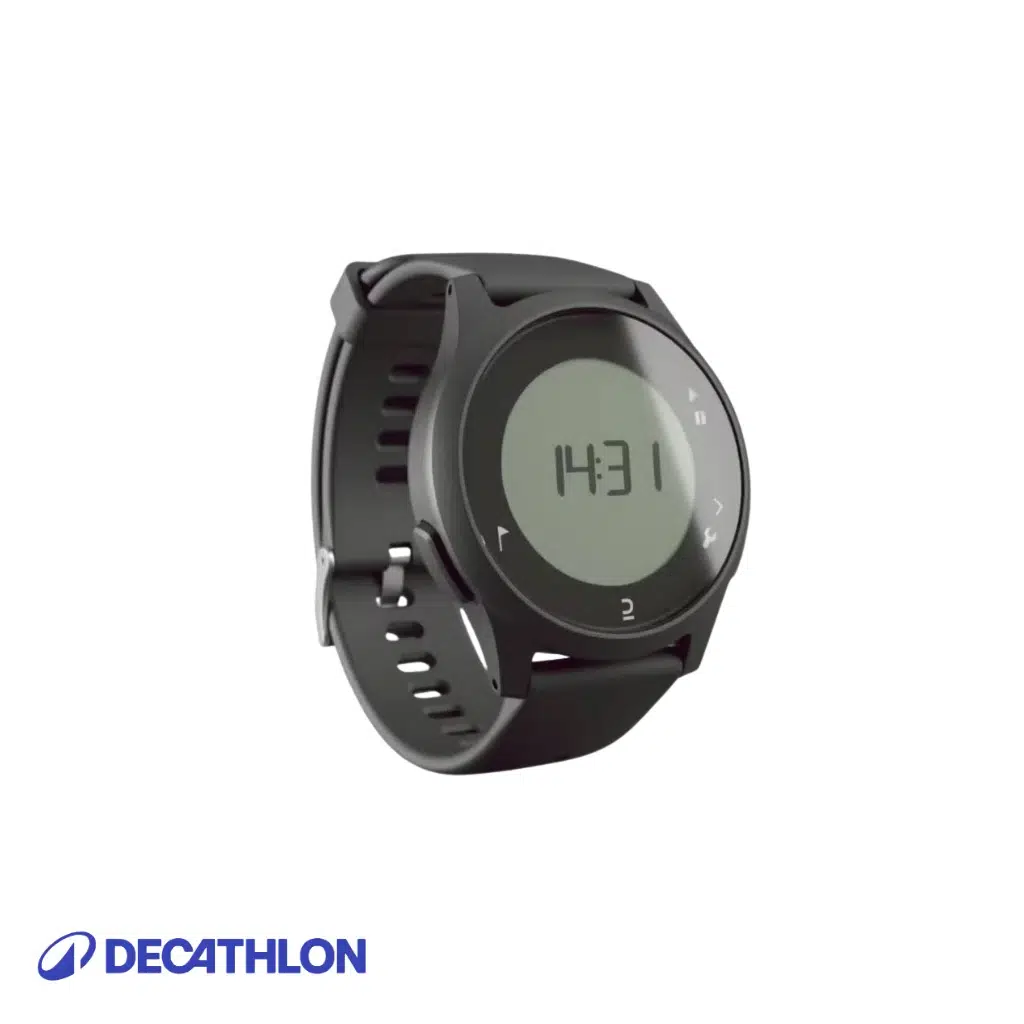 DECATHLON SU GEÇİRMEZ KRONOMETRELİ KOŞU SAATİ - SİYAH - W100