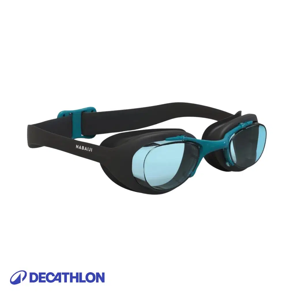 DECATHLON YÜZÜCÜ GÖZLÜĞÜ - STANDART BOY - SİYAH/MAVİ - ŞEFFAF CAMLAR - XBASE